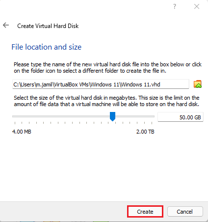 Select Disk Size