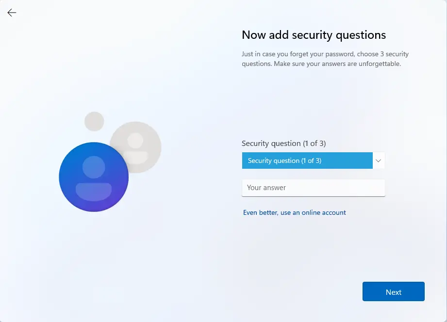 windows 11 security questions