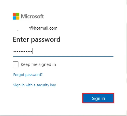 Microsoft sign in credentials