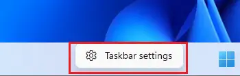 right click taskbar settings